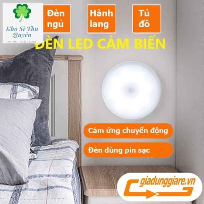 Đèn LED CẢM ỨNG chuyển động thông minh tự động bật tắt đèn ngủ cảm biến nhạy sử dụng pin sạc USB dùng dán tường đa năng