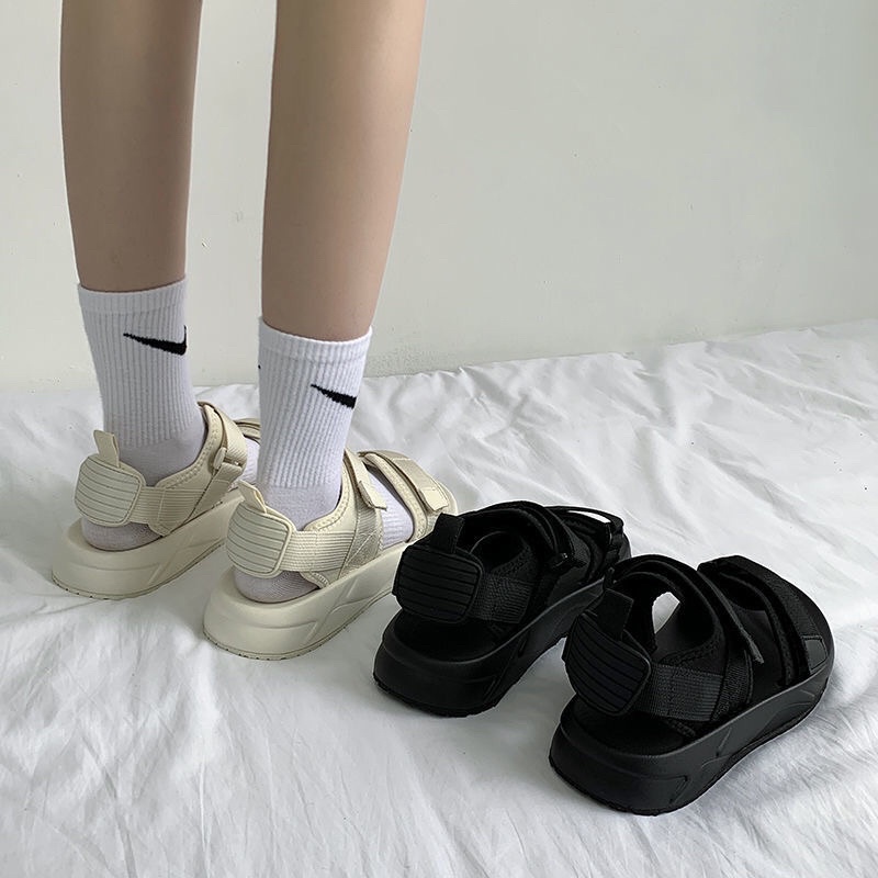 Sandal basic đế cao 2 màu đi học cực thích