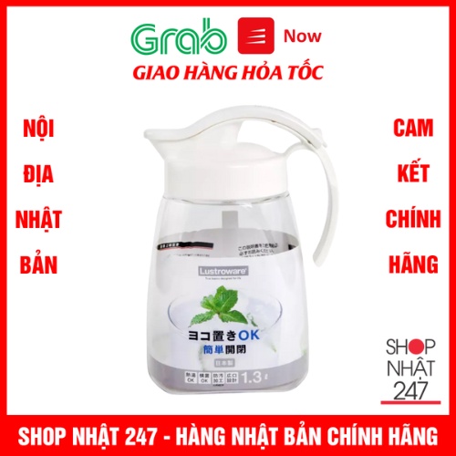 [Hỏa Tốc HN] Bình đựng nước chịu nhiệt Lustroware 1.3L nhựa cao cấp nội địa Nhật Bản