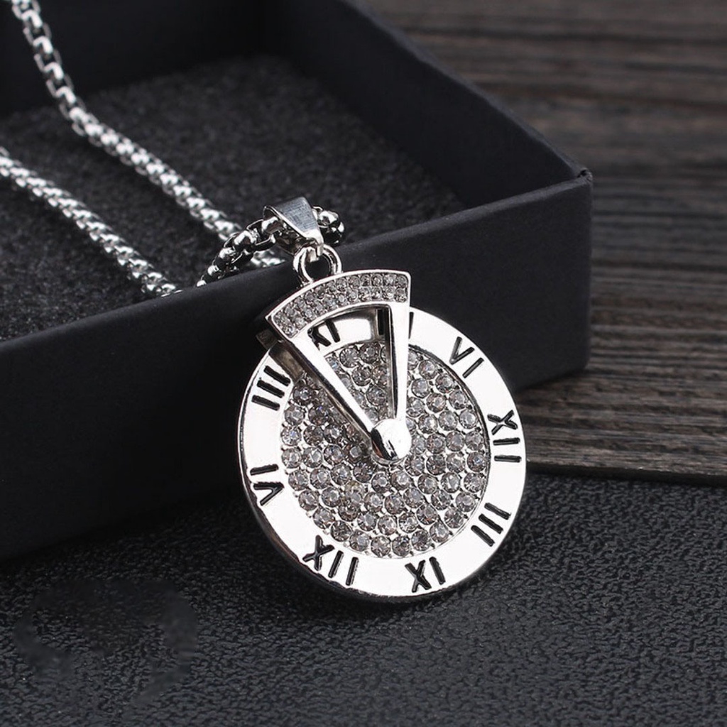 Dây chuyền Titan nam nữ cá tính hình dáng la mã xoay tròn, vòng cổ unisex cao cấp siêu đẹp phong cách hiphop dễ phối đồ