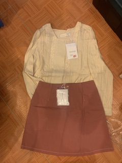Set váy áo hồng vỏ đỗ