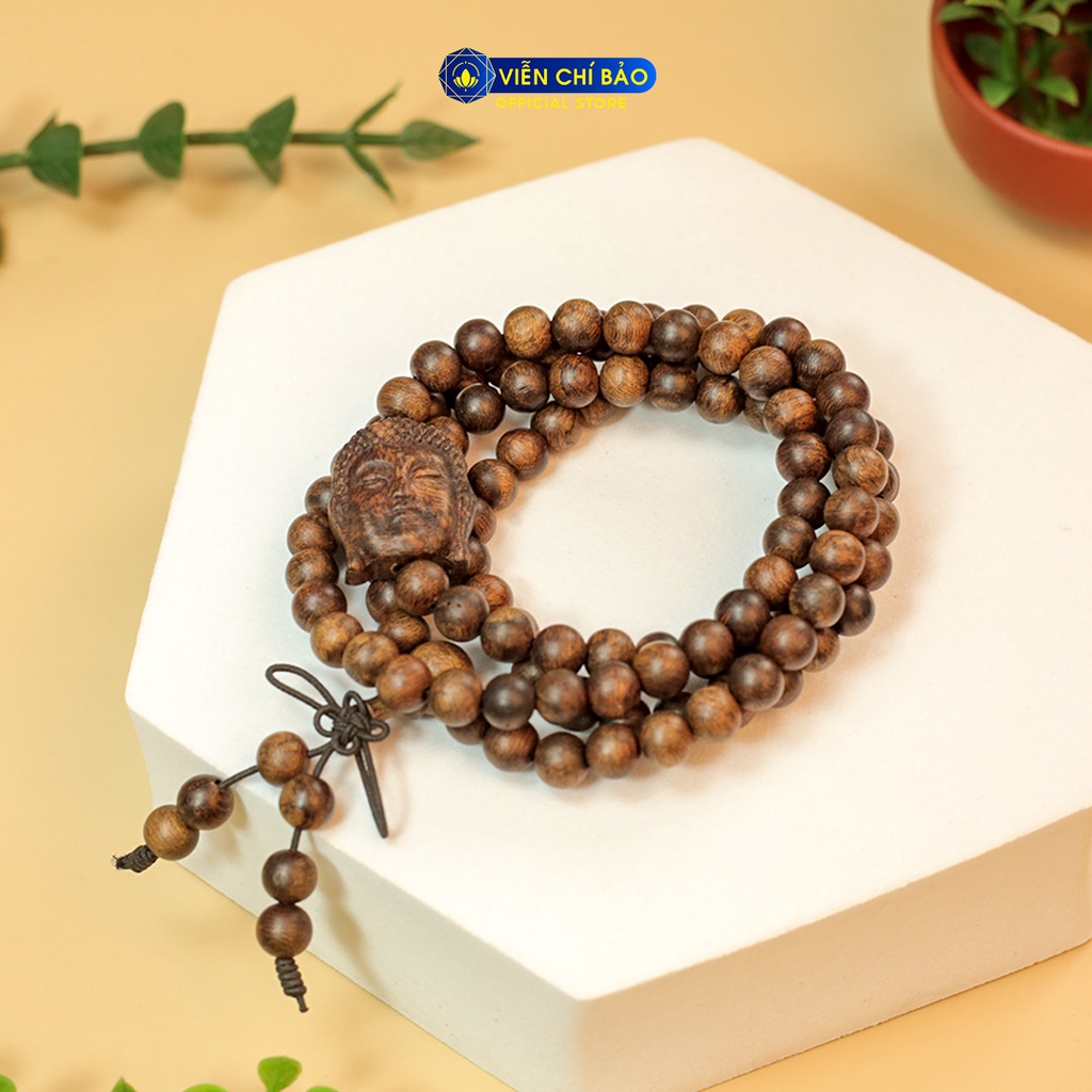 Chuỗi trầm Tốc 108 hạt mix - Phật tổ thời trang phụ kiện trang sức Viễn Chí Bảo V000814-3