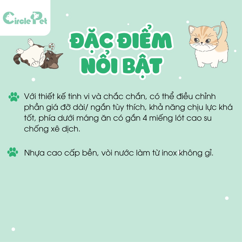 Bộ Bình Nước Tự Động Và Bát Ăn PIAN PIAN Dành Cho Thú Cưng Chất Liệu Nhựa Cao Cấp Cỡ 27x24x39cm - Circle Pet