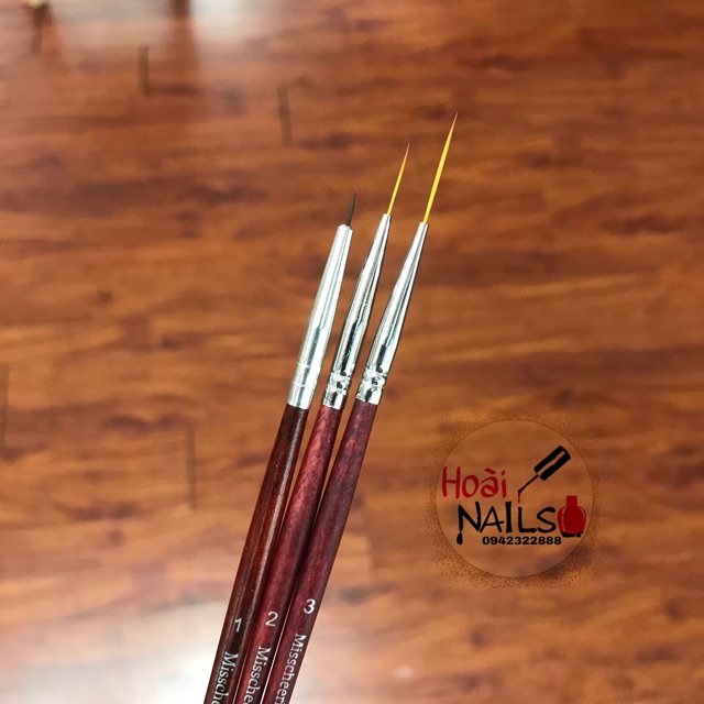 Cọ nét cán gỗ - Phụ kiện Nail