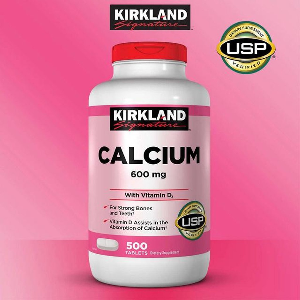 Viên Uống Bổ Sung Canxi Kirkland Calcium 600mg + D3 - Hộp 500 Viên | BigBuy360 - bigbuy360.vn