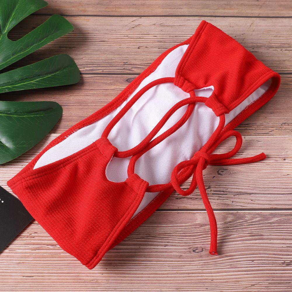1 Bộ Bikini Không Dây Lưng Cao Nâng Ngực Gợi Cảm