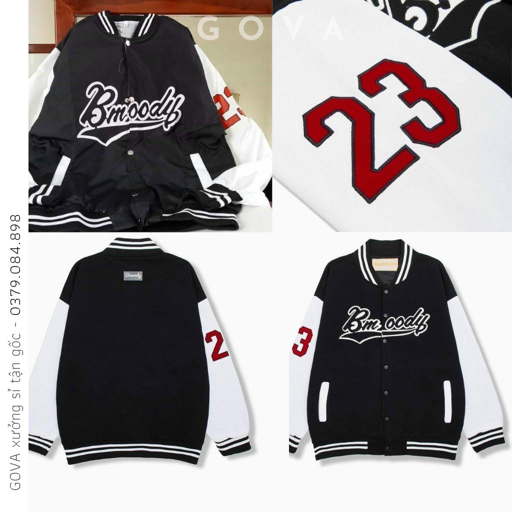 Áo Khoác Bomber Dù THÊU BMOODY Cao Cấp Form Rộng Nam Nữ Ulzzang Unisex Thời Trang GOVA