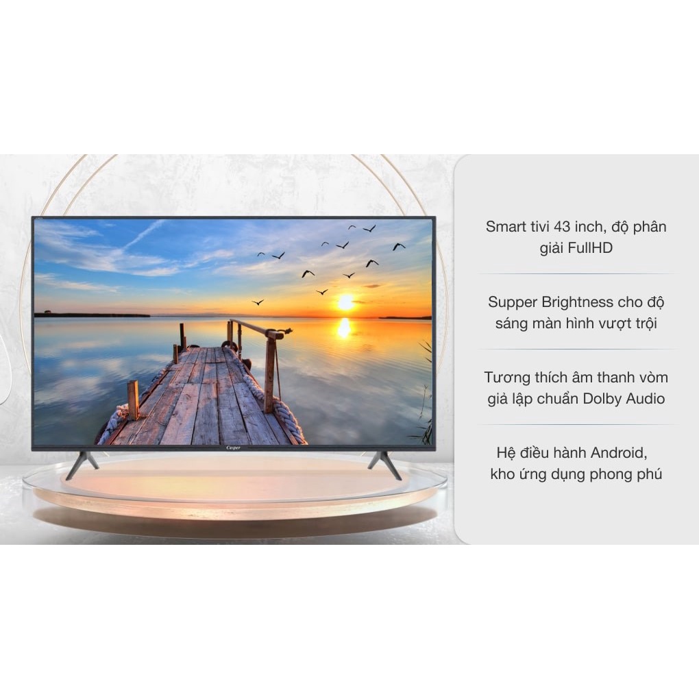 Smart Tivi Casper 43 inch Giọng Nói 43FG5200, Tivi Thái Lan Thông Minh Giá rẻ.