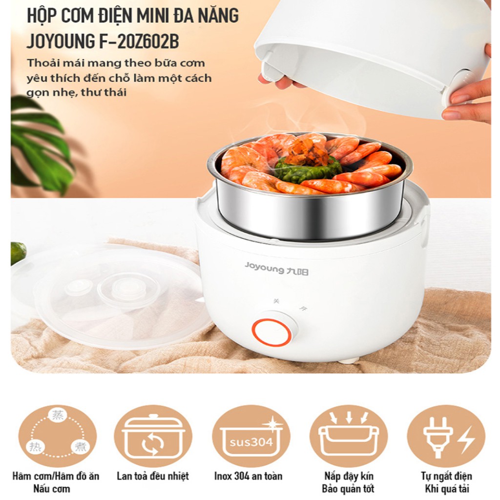 Hộp Ủ Cơm Cắm Điện 3 Tầng JOYOUNG F-20Z602B - Khay Inox 304 Dung Tích 1.8L - 270w - BAKEN | BigBuy360 - bigbuy360.vn