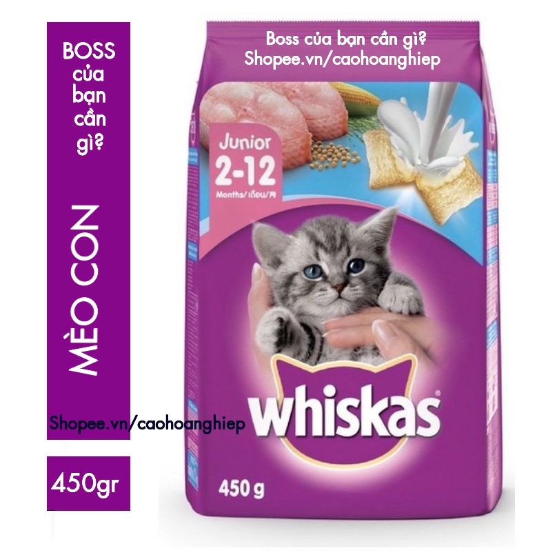 Thức ăn cho mèo Whiskas 400g hạt cho mèo con whiskas junior 450g