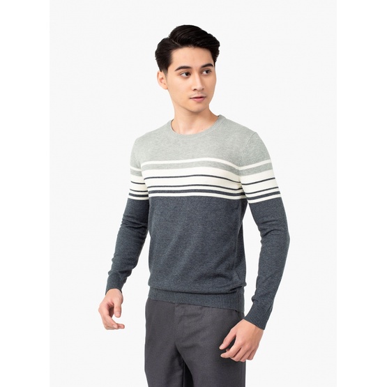 Áo len nam Insidemen  form ôm họa tiết kẻ ngang IWO002W1