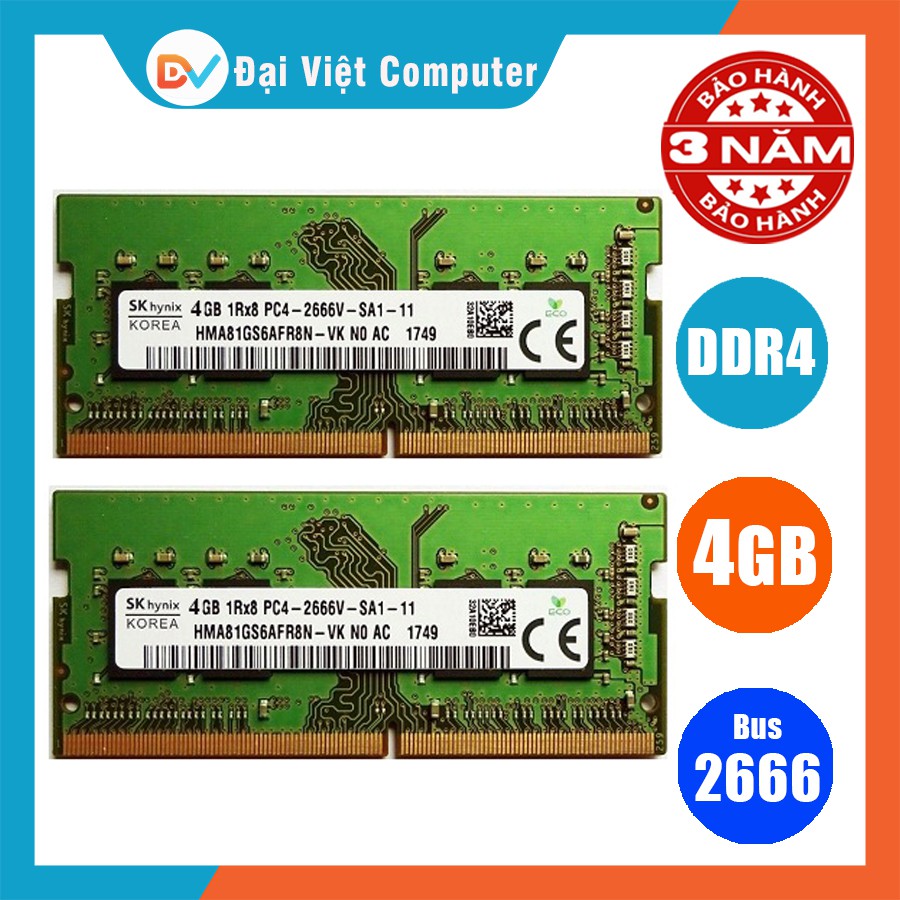 Ram laptop 16GB 8GB 4GB DDR4 bus 2666 MHz  samsung hynix kingston ...