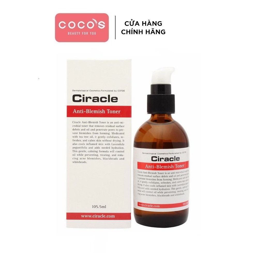 [Mã COSCOCOT3 -8% đơn 250K] Nước hoa hồng dành cho da mụn Ciracle Anti-Blemish Toner 105.5ml