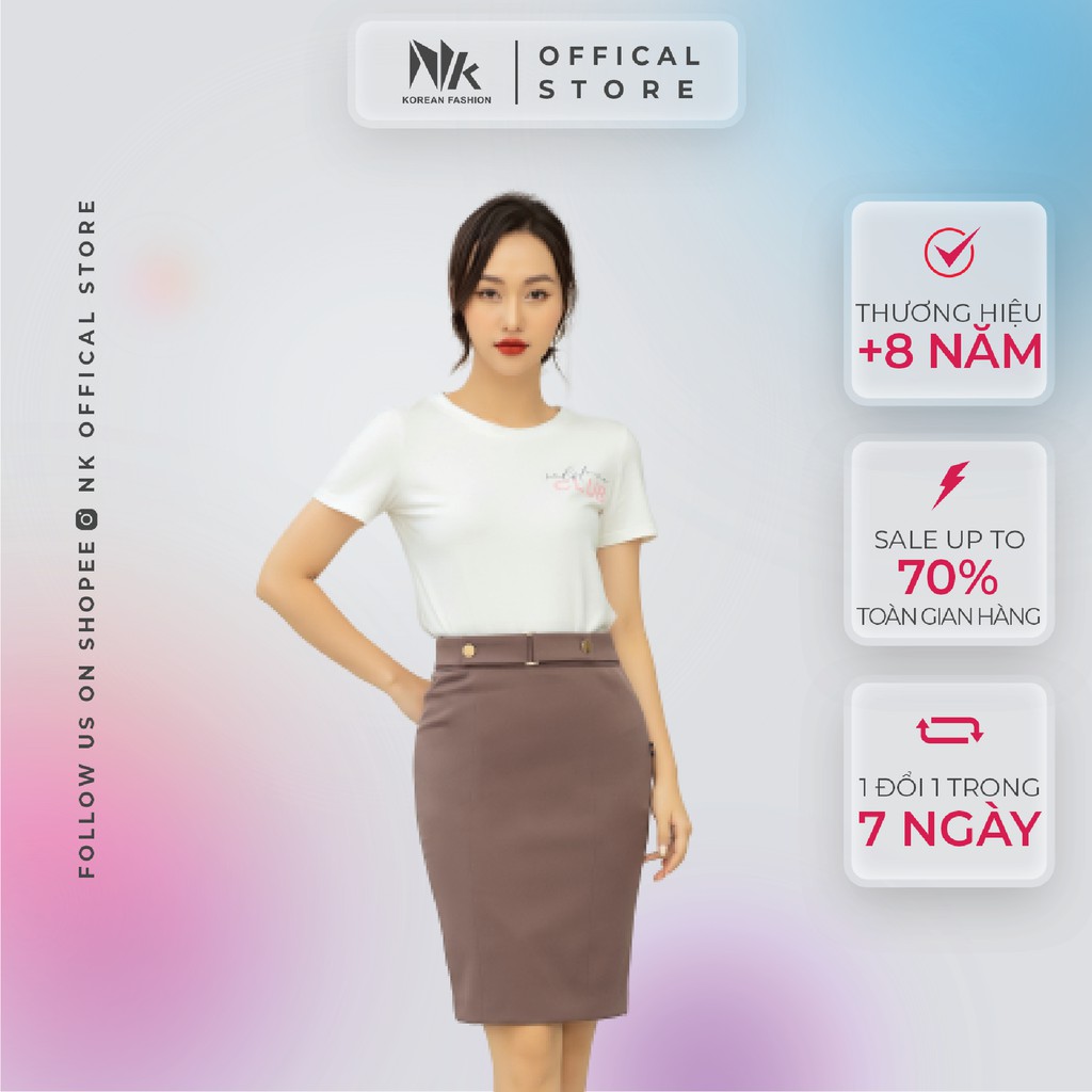 Chân Váy Thiết Kế Công Sở NK FASHION Dáng Bút Chì Kèm Đai Cài Eo, Chất Liệu Nhập Hàn Hai Lớp Cao Cấp NKCV2101003