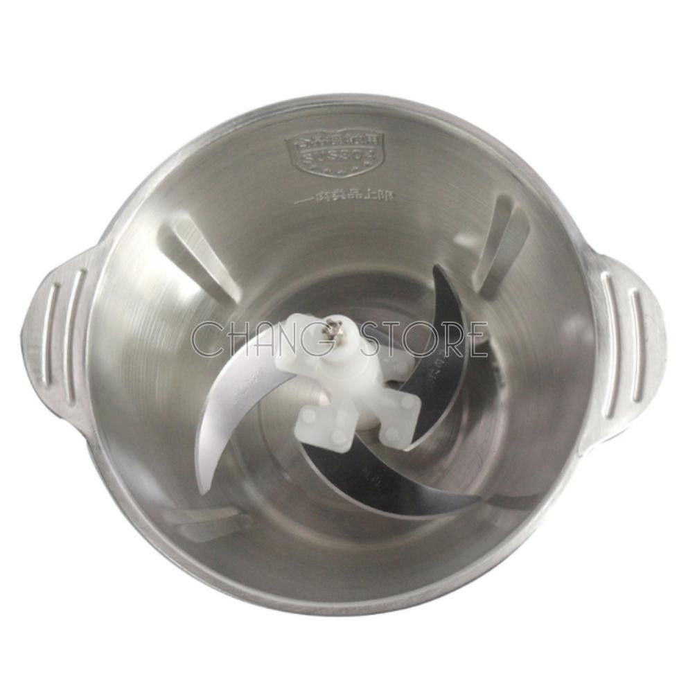 Máy Xay Thịt Đa Năng Cối INOX 304 2L Công Suất 250W, 4 Lưỡi Kép, Cối xay thực phẩm, rau củ