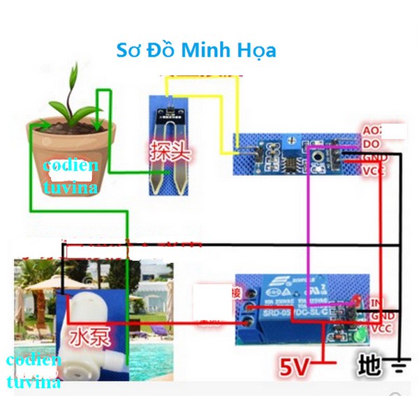 Bộ kit tạo máy tưới cây tự động DIY