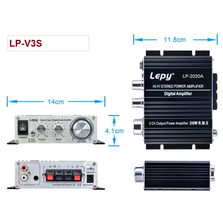 [Phiên bản độ] Amply 2 kênh Lepy LP-V3S - Công suất 25w x2