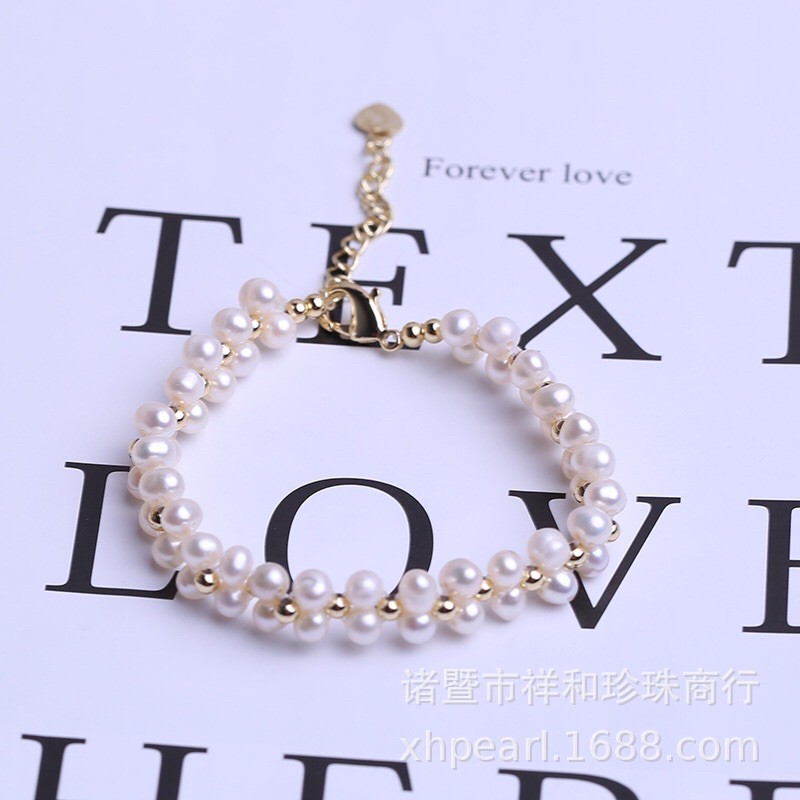 Vòng tay hạt đan mix bi titan