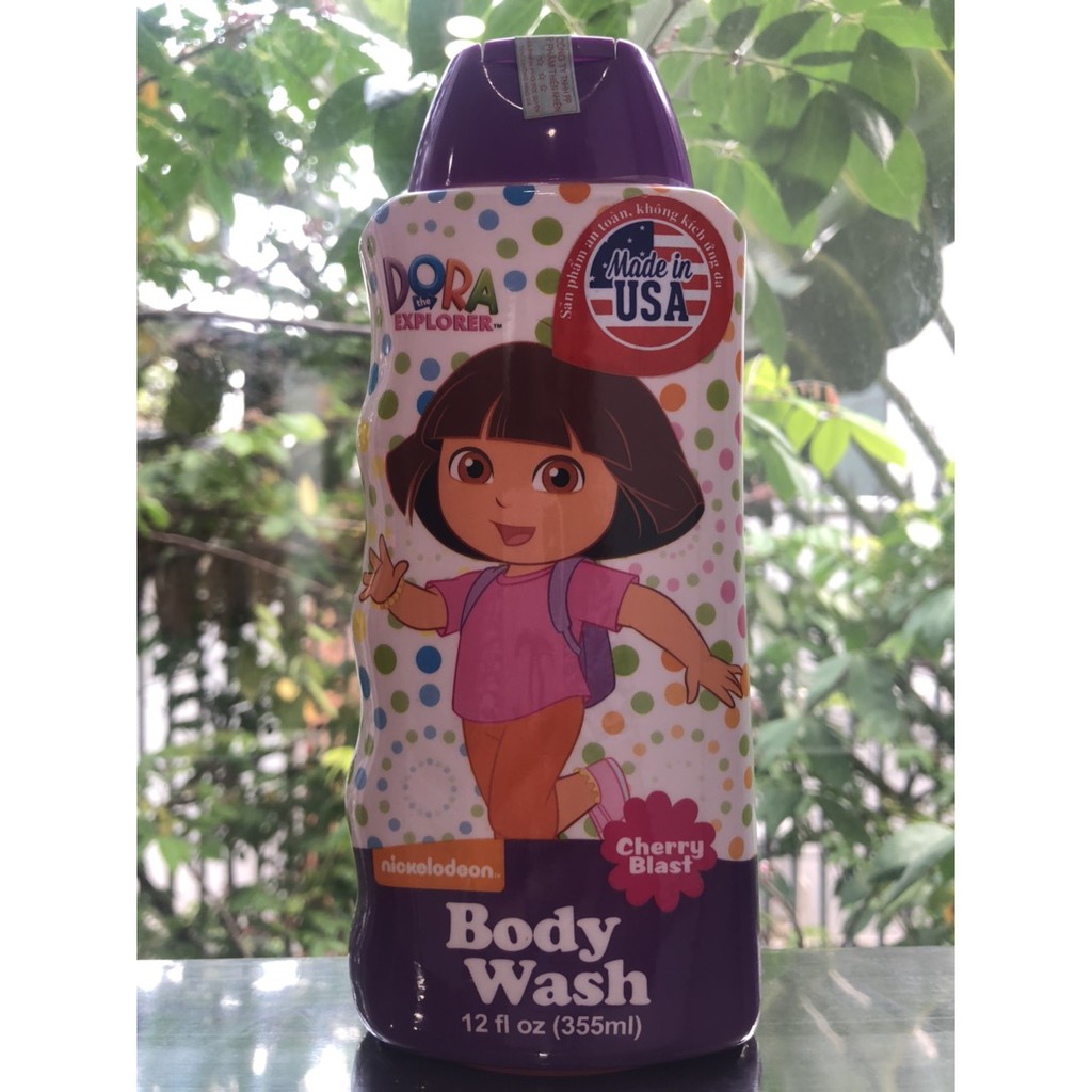 Sữa tắm Cao Cấp Dành Cho Trẻ Dora The Explorer Nickelodeon 355ml hương hoa anh đào