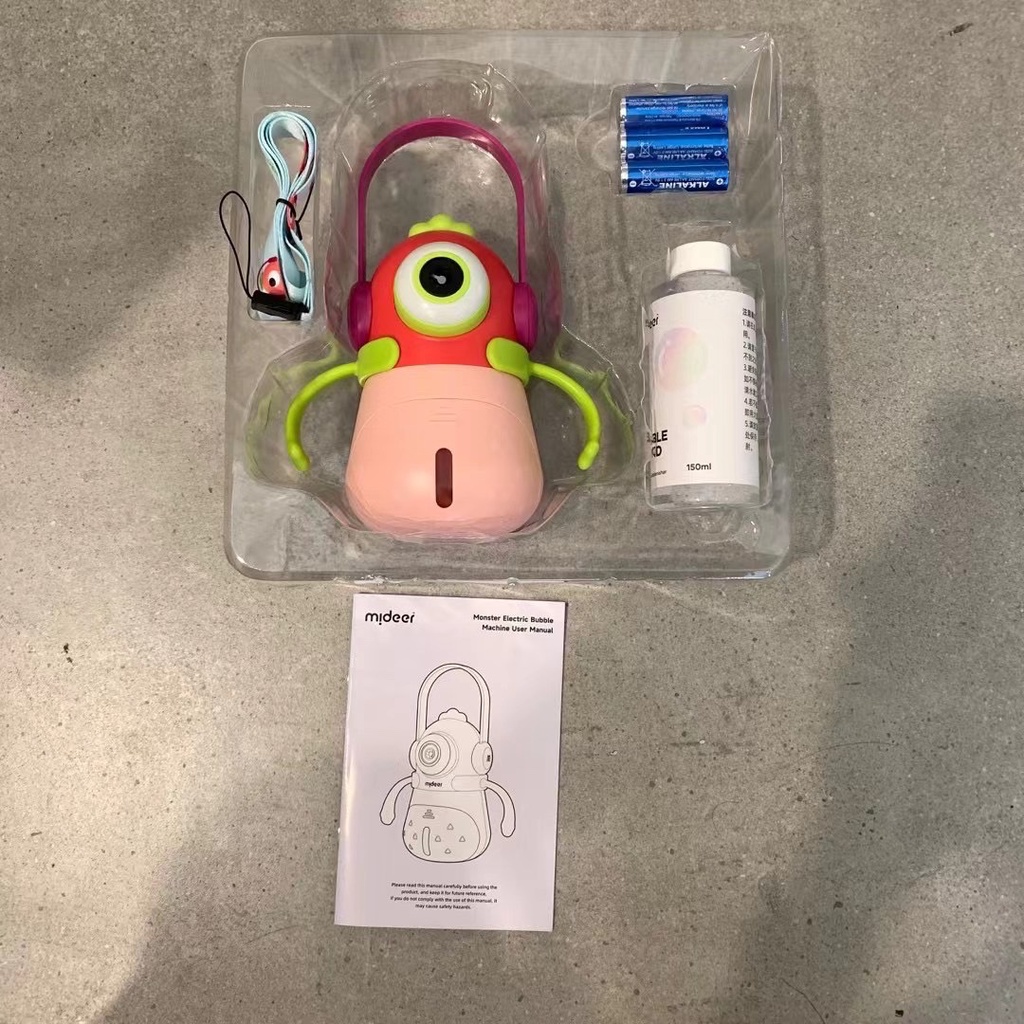 Máy bắn Bong Bóng Xà Phòng, Súng thổi Monster Bubbles Mideer kèm nước bong bóng xà phòng có thể phát nhạc Cho Bé