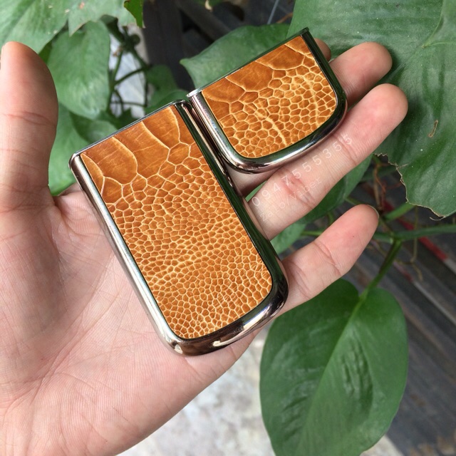 Miếng dán da Nokia 8800 da đà điểu gold