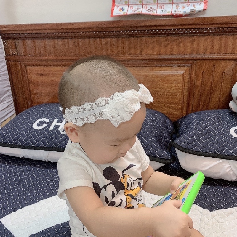 Turban ren mềm thắt nơ xinh xắn cho bé yêu