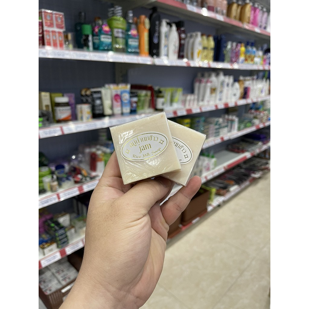 Xà phòng kích trắng cám gạo Thái Lan Jam Rice Milk Soap 65g chính hãng