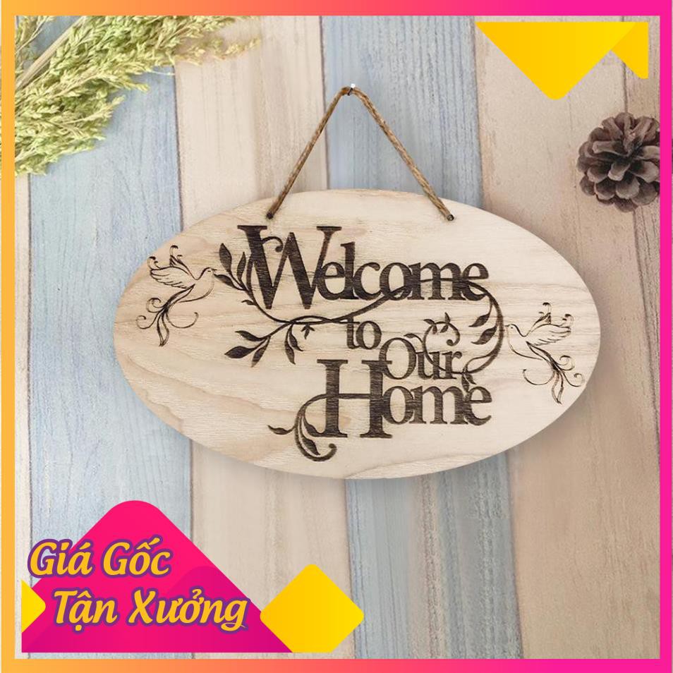 Bảng Gỗ Welcome ( mời vào )  Bàng gỗ DIY