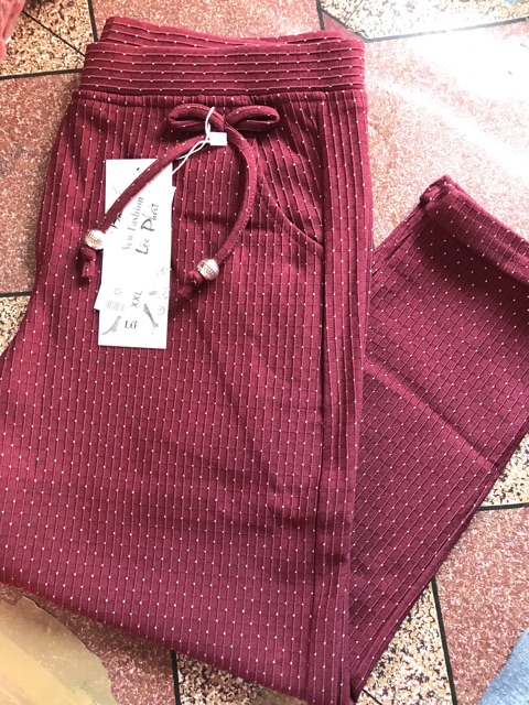 Quần cotton chấm bi 9 tấc
