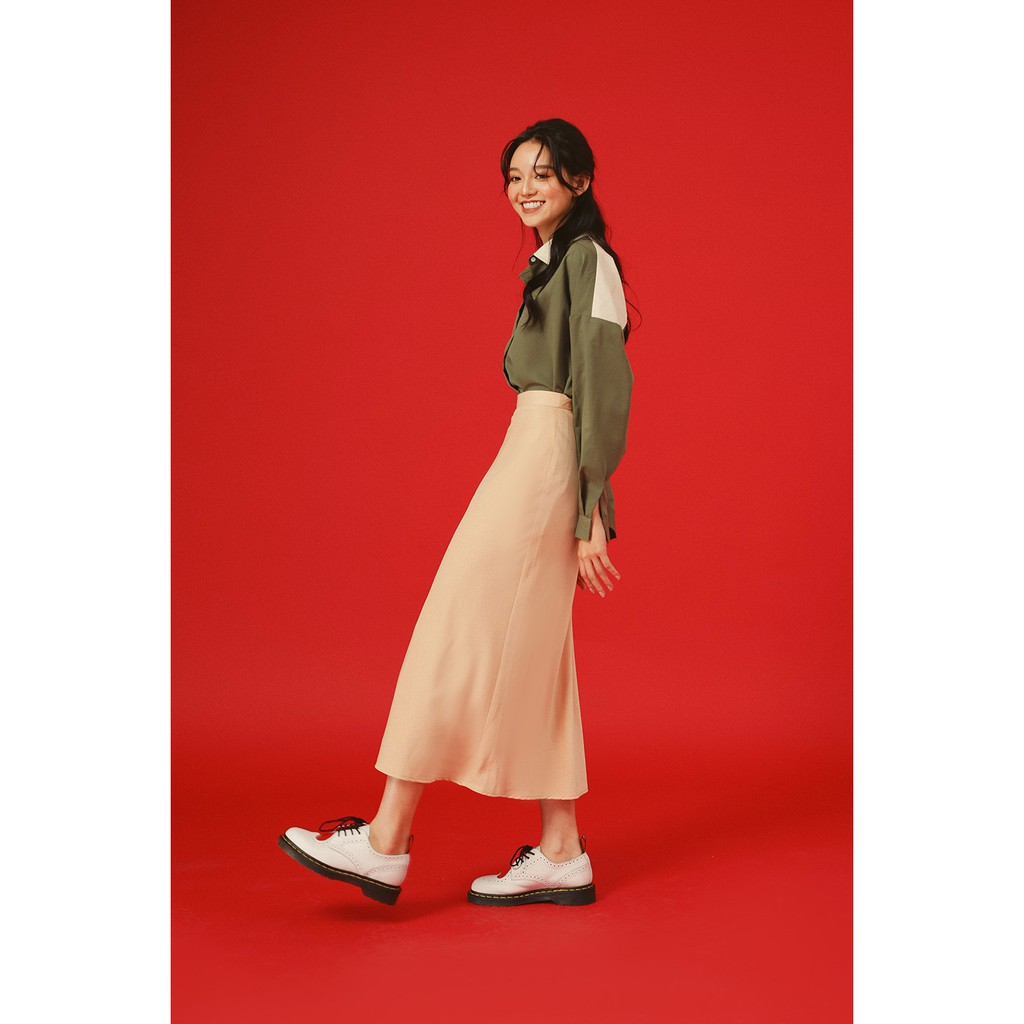DOTTIE - Áo sơ mi phối màu thêu T0199