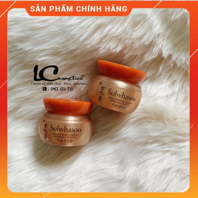 Kem Dưỡng Tái Sinh Chống lão hoá Sulwhasoo⚜️CHUẨN AUTH 100%⚜️chiết xuất nhân sâm núi mini 5ml phục hồi lão hoá cho da