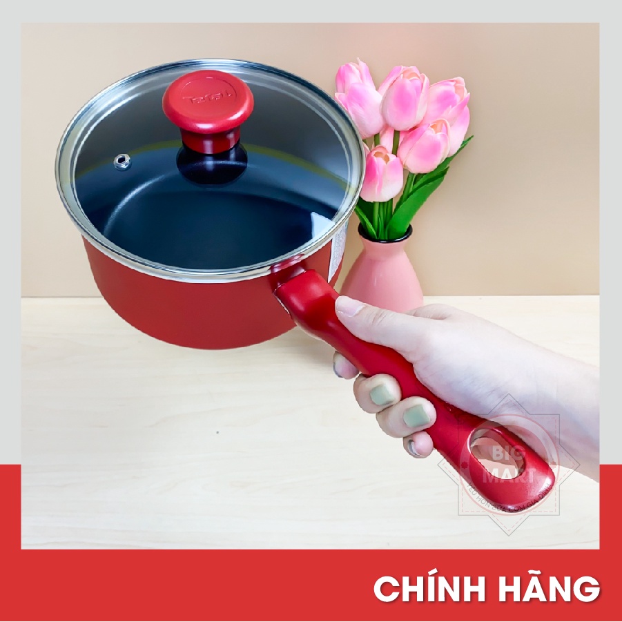 Nồi cán dài / Quánh chống dính đáy từ Tefal So Chef 18cm có nắp