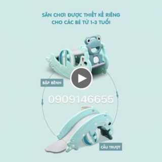 Cầu trượt bập bênh cá heo 3in1 HCM
