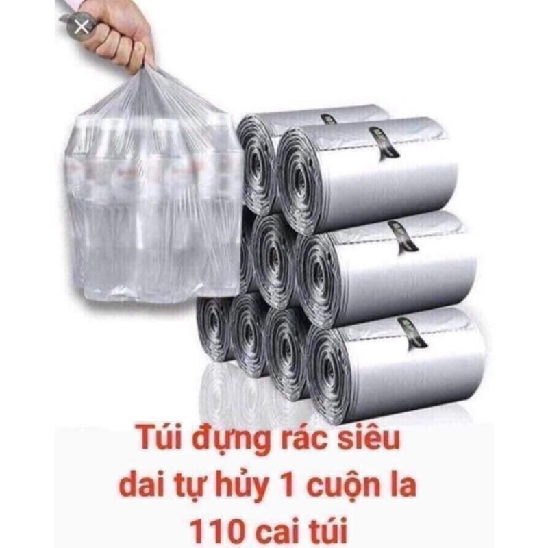 Cuộn túi đựng rác sinh học tự phân huỷ(1 cuộn 110 túi)