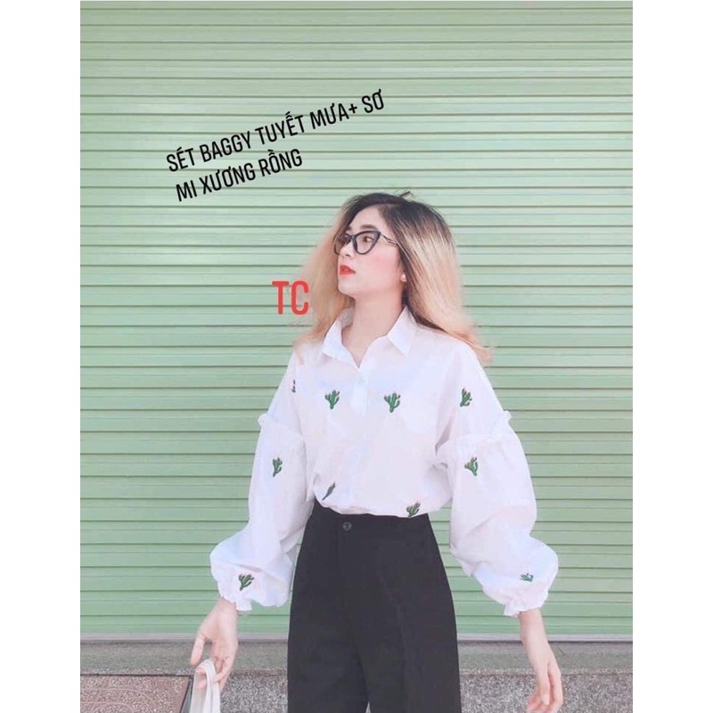 Áo sơ mi xương rồng TC45