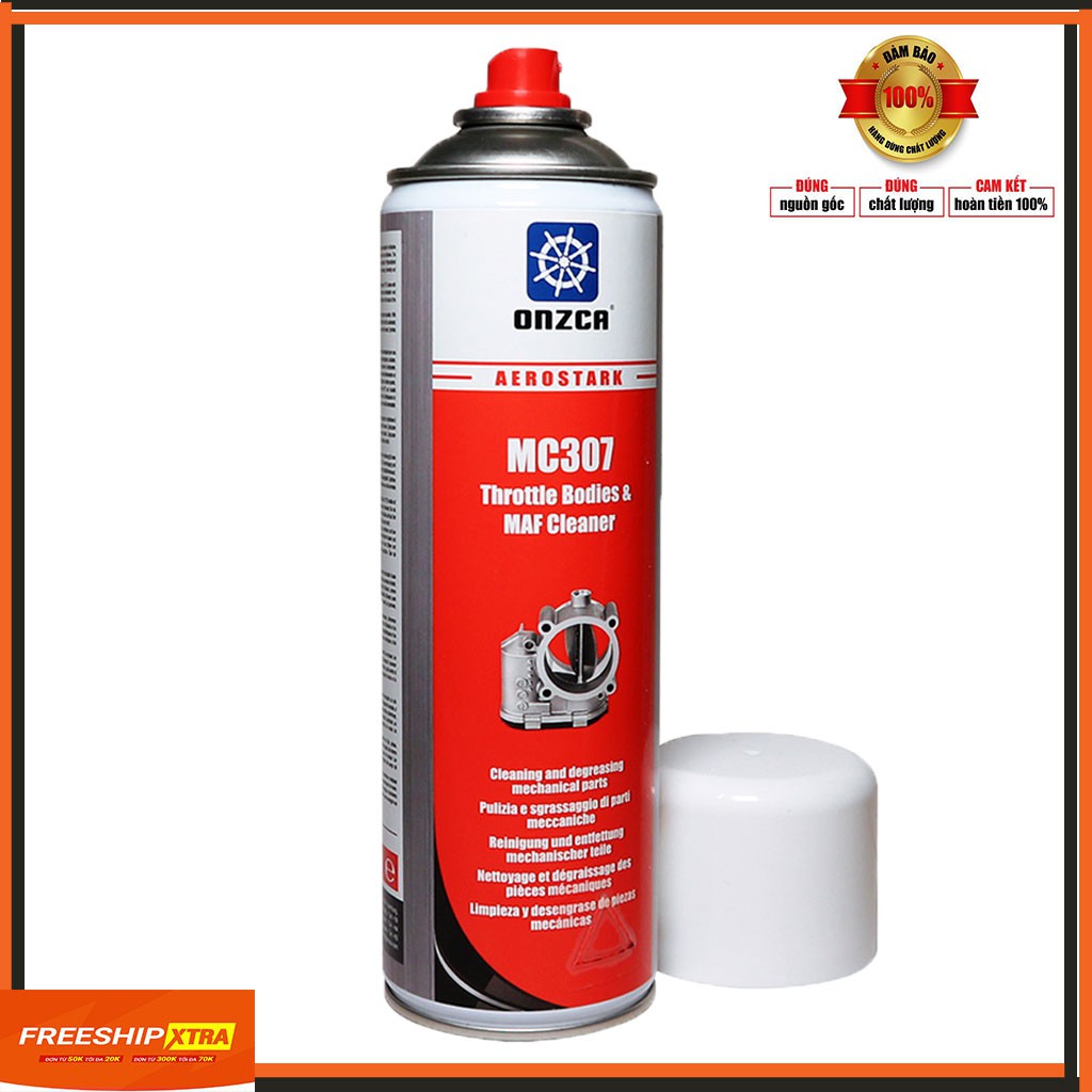 CHAI XỊT VỆ SINH CẢM BIẾN GIÓ(OXY), CỔ GIÓ, HỌNG GA - Tẩy rửa sensor ONZCA MC307 THROTTLE BODIES & MAF CLEANER 500ML