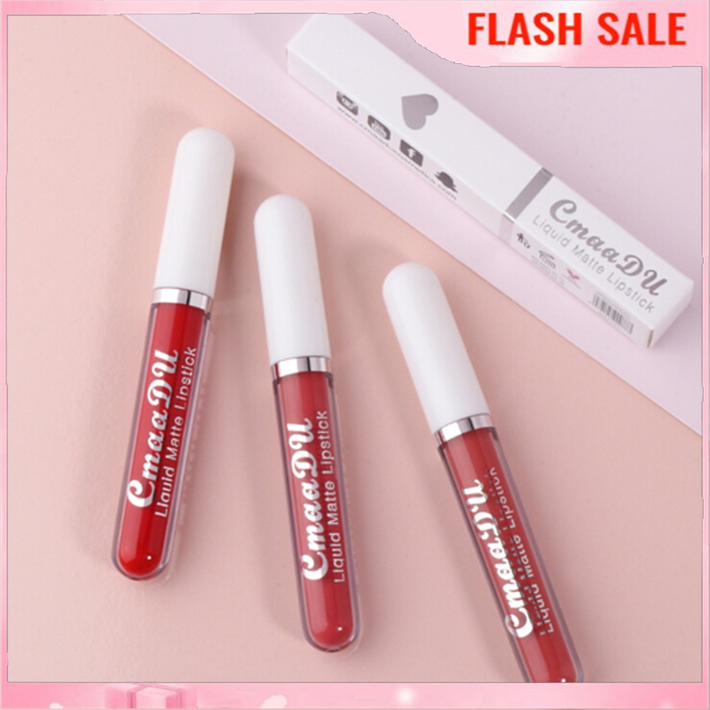 (Hàng Mới Về) Son Môi Dạng Lỏng Lâu Trôi Không Thấm Nước Dưỡng Ẩm 18 Màu Sắc Tùy Chọn