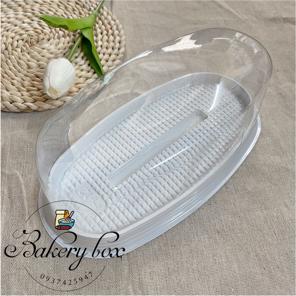 50 Hộp H12 Đế Trắng Oval Đựng Rau Câu, Bánh Mì Hoa Cúc, Bánh Bò Thốt Nốt