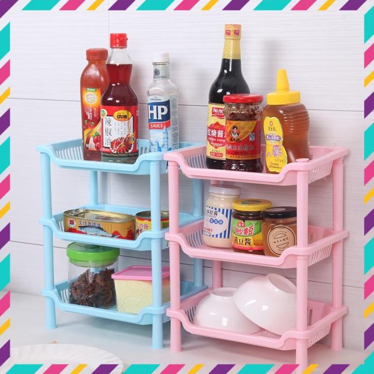 Kệ Nhựa Mini 3 Tầng - Giá Để Đồ 3 Tầng Mini Lắp Ghép [Hàng Loại 1]