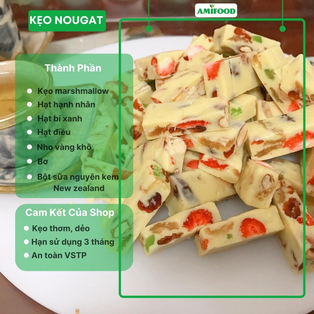 Kẹo Hạnh Phúc Truyền ThốngAmiFood, Kẹo Nougat Vị Trái Cây, Mềm Dẻo,Thơm Ngon - 500Gram