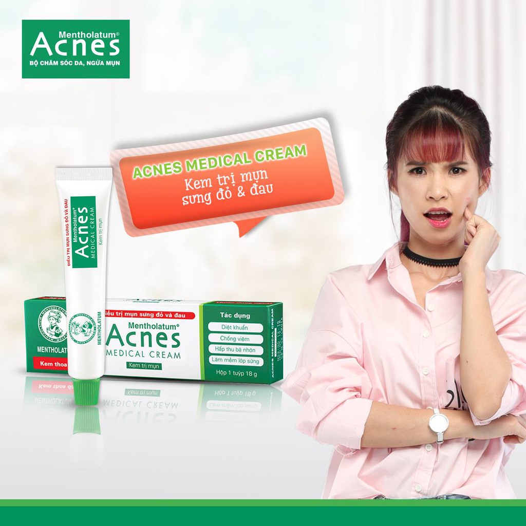 KEM THOA DA ACNES MEDICAL CREAM 18G - Việt Nam chính hãng