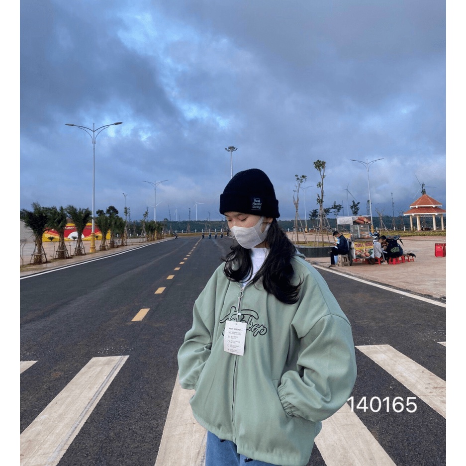 Áo khoác chống nắng nữ nhung da lộn 2 lớp Thêu Chữ form rộng đẹp ulzzang Siêu Dày TP [NewUnisex]