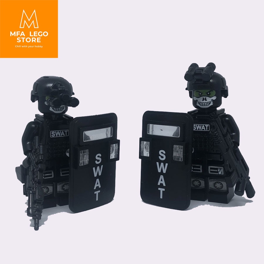 Đồ chơi lego swat  , lego quân đội - Đặc nhiệm SWAT , Đặc nhiệm GHOST [ TẶNG KÈM VŨ KHÍ ]