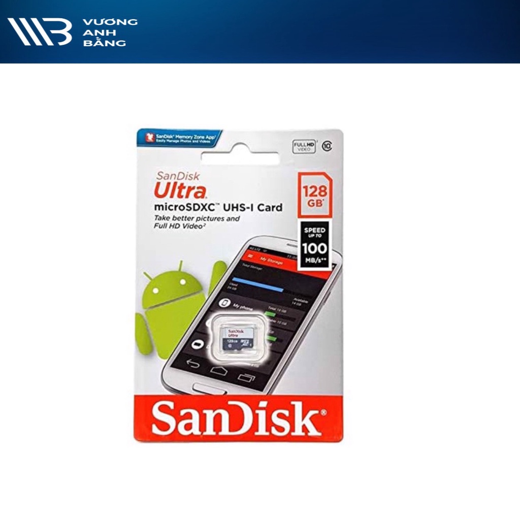 Thẻ nhớ microSD Sandisk 32GB 64GB 128GB upto 100MB/s