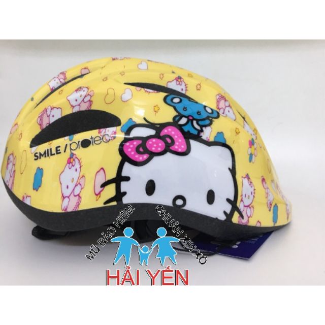 Mũ bảo hiểm trẻ em Kitty vàng Protec