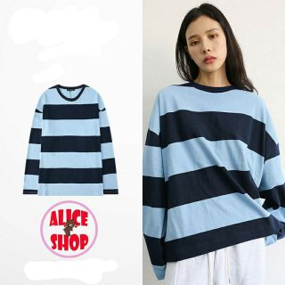 Áo thun dài tay nữ kẻ ngang 2 màu bản to NELLY HEYBIG (giá thanh lý)