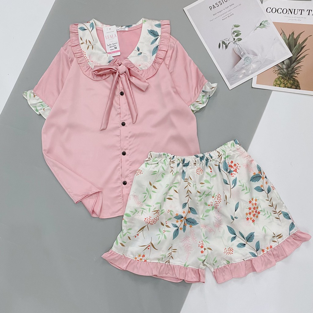 [Mã FARSBR111 giảm 10% đơn 99K] Bộ Đồ Ngủ Pijama Lụa Satin Đùi Cao Cấp BP03 - Babi mama | BigBuy360 - bigbuy360.vn