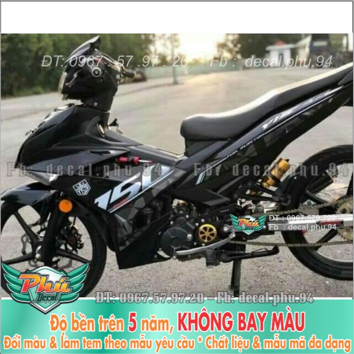 Tem rời Exciter 150 Y15ZR xám đen (X) -1