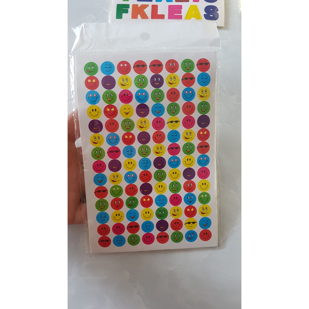 Set 10 túi sticker hình mặt cười dễ thương trang trí Scrapbook cho bé