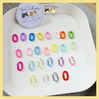 Set 10 mắt xích nhựa bé, có thể tháo lắp size 15*10mm (đủ 3 loại màu tươi sáng, màu pastel, màu trong)